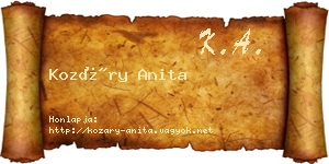 Kozáry Anita névjegykártya